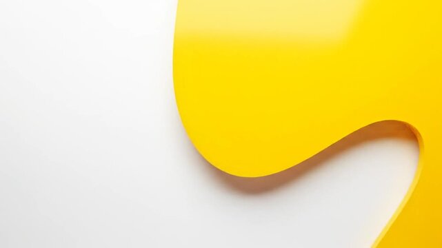 Abstract yellow shapes against white background for creative design