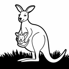 Kangaroo with joey