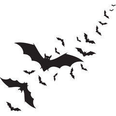 Flying Bats Silhouette Illustration