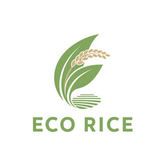 Organic Eco Rice Paddy Leaf Logo