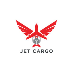 Abstract Jet Cargo Air Transport Logo