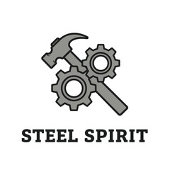 Steel Spirit Mechanical Gear and Hammer Logo