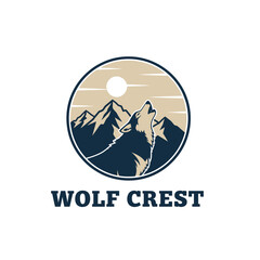 Howling Wolf Crest Mountain Silhouette