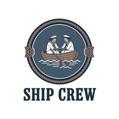 Vintage Ship Crew Sailing Rope Badge