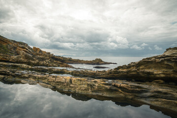 Spectacular pools in the sandstone coastal landscape of Jaizkibel