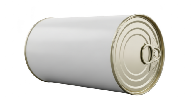 Blank white tin can with easy open lid isolated object for food packaging design illustration