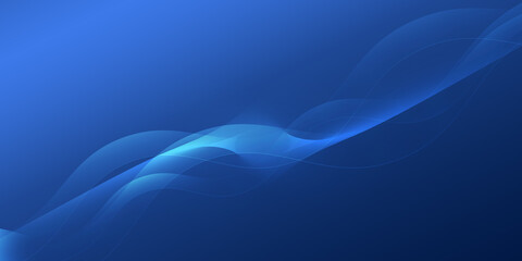 Illustration in the style of wave-shaped patterns with blue gradient for online work and presentations