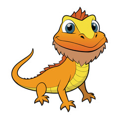 Bearded Dragon Color Vector Illustration