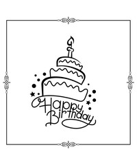 birthday cake with candles Hand drawn birthday cake with candles silhouette