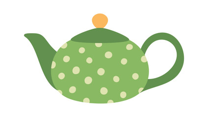 Retro ceramic teapot dotted design