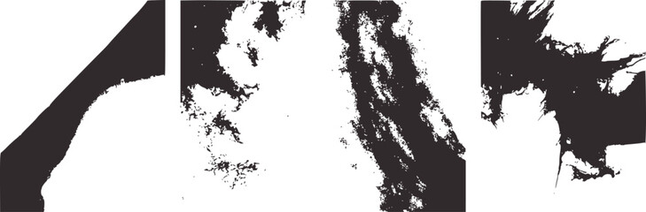 Abstract dark shapes on white background texture graphic