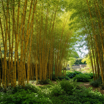 yellow bamboo in the forest