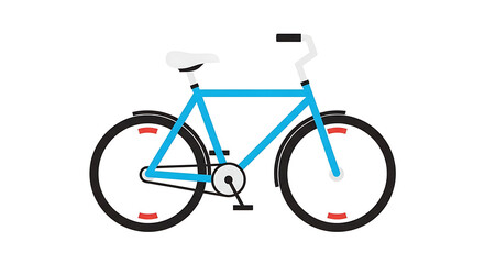 Fototapeta premium Blue bicycle on white background