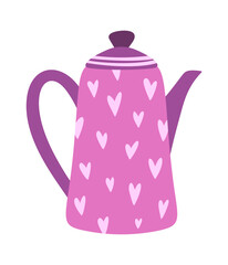 Vintage teapot heart prints design