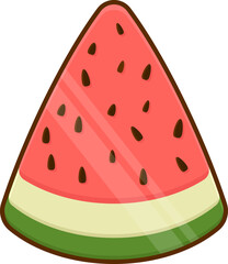 Fresh Watermelon Slice Illustration: Summer Fruit Concept for Healthy Eating & Refreshment