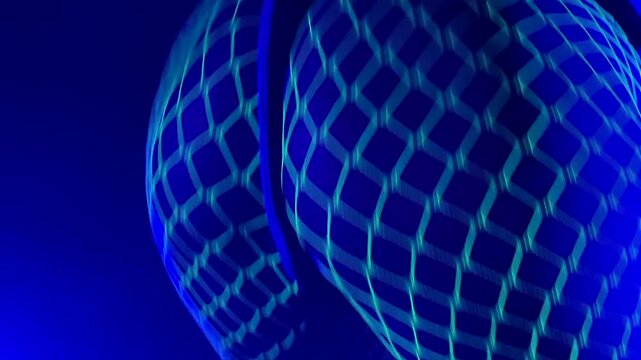 A young woman dances twerk in fishnet tights under neon lights. 