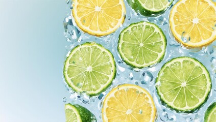 Refreshing Citrus Slices - A Vibrant Mix of Lemons and Limes.