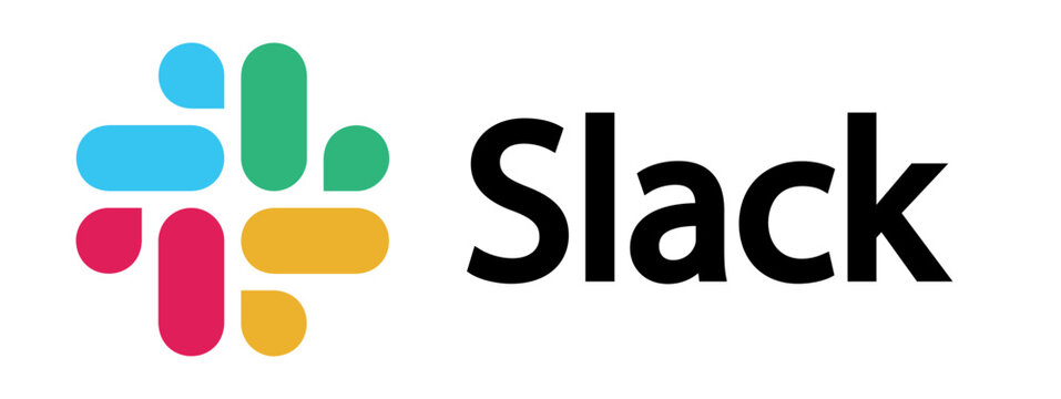 Modern Slack style web communication logotype icon set isolated on transparent background. Editorial vector. Kharkiv, Ukraine &ndash; November 3, 2025. 