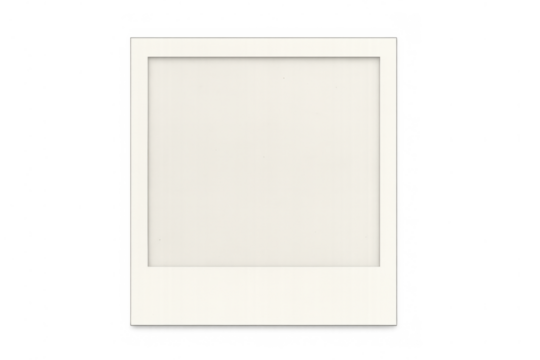 Instant camera print with blank white frame, retro film photo mockup template, vintage square photography