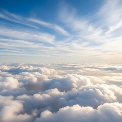 Fototapeta premium Cloudscape A Serene View of Clouds and Sky, A Dreamlike Aerial Perspective in Daylight