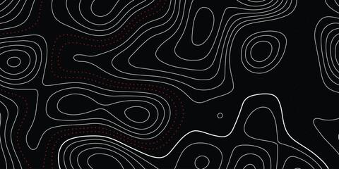 Fototapeta premium The black on white contours topography stylized relief diagram line wave carve pattern background. 