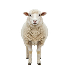 Fototapeta premium Isolated pristine sheep standing gracefully against a simulated void background for creative