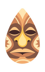 Cartoon african mask tribal totem