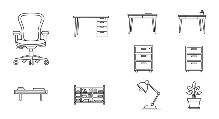 office furniture representing a corporate workspace perfect for illustrating interior design home offices and business modern furnishings minimalist style