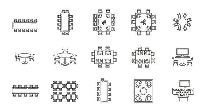 conference table layout collaborative workspace tables designs for meetings business presentations ideal for coworking spaces  office environments.
