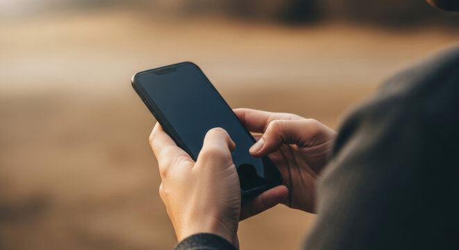 Person Using Smartphone Mobile Technology Communication Device Digital Age Modern Lifestyle Social Media Connection