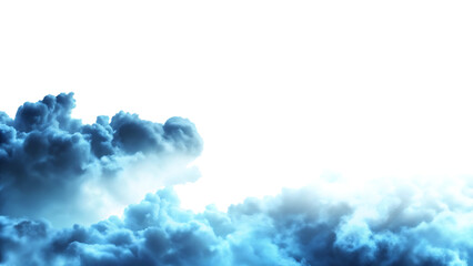 Dramatic Blue and White Clouds Against Background graphic design isolated on a transparent background