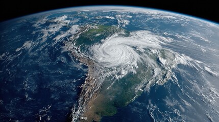 Fototapeta premium planet Earth and swirling hurricane