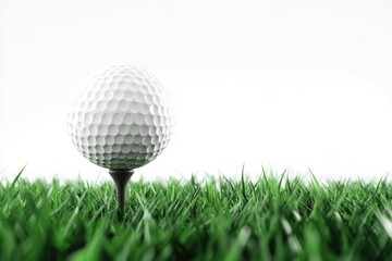 Obraz premium Golf ball on tee in green grass (5)