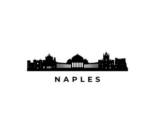 Vector Naples skyline. Travel Naples famous landmarks. Business and tourism concept for presentation, banner, web site.