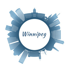 Winnipeg skyline with colorful buildings. Circular style. Stock vector illustration
