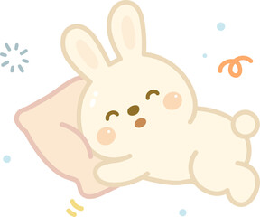 Cute Sleeping Bunny Cartoon