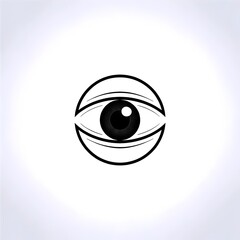Striking minimalist black eye icon symbolizing vision, perception, and insight, perfect for branding and technology concepts