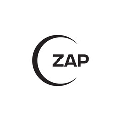 ZAP set ,ZAP logo. K C A design. White ZAP letter. ZAP, K C A letter logo design. Initial letter ZAP letter logo set, linked circle uppercase monogram logo. K C A letter logo vector design.