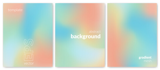 Abstract liquid background. Gradient mesh. Effect blend calm pastel color. Blurred fluid colorful mix. Modern design template for web cover, header, ad banner, poster, brochure, flyer. Vector image