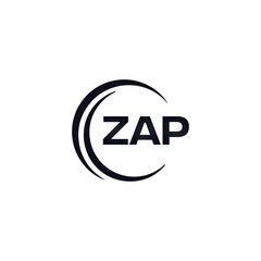 ZAP set ,ZAP logo. K C A design. White ZAP letter. ZAP, K C A letter logo design. Initial letter ZAP letter logo set, linked circle uppercase monogram logo. K C A letter logo vector design.