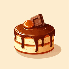 flat illustration of delicious cake