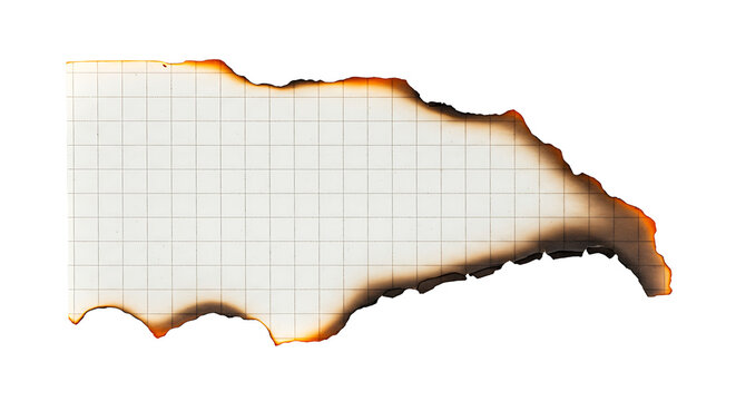 Ignited grid paper with fiery edges creating a dramatic backdrop against a dark void a concept of destruction and transformation