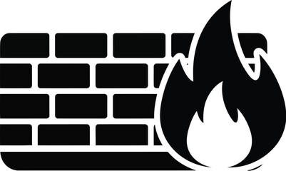 Brick wall fire icon