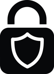 Secure lock shield icon digital security data protection