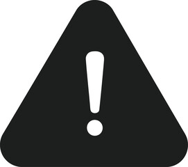 Black warning triangle with white exclamation mark