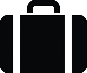 Black silhouette briefcase icon