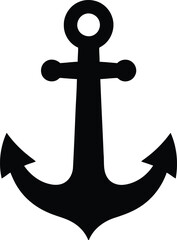 Nautical anchor silhouette maritime symbol
