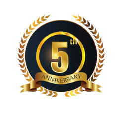 Anniversary celebration, Anniversary for celebration event, festive illustration, Anniversary Golden number