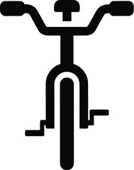 Minimalist bicycle icon front view vector art