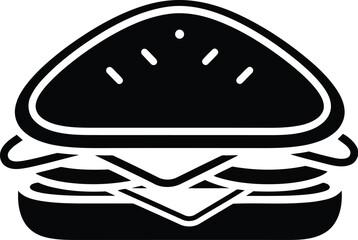 Burger icon fast food menu design vector graphic